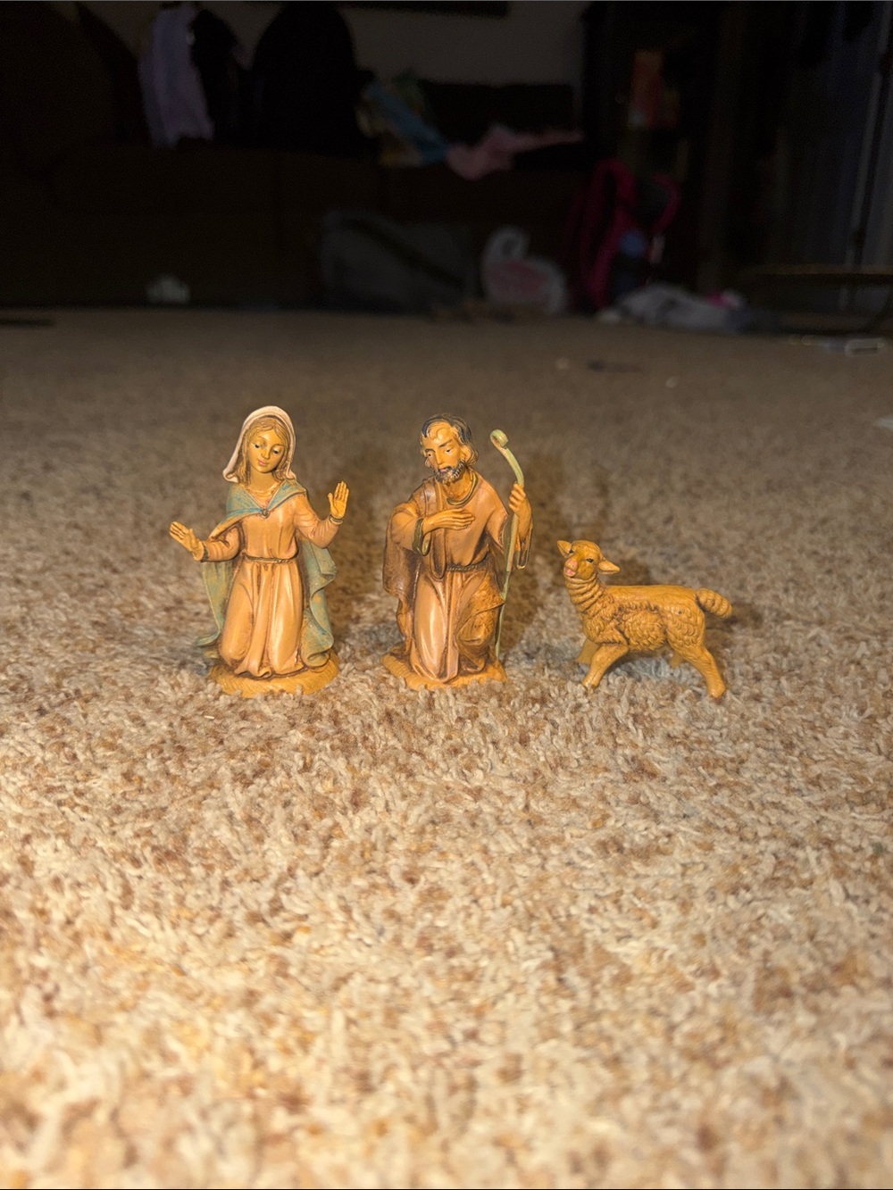 1983 Fontanini Depose Italy Nativity Figurines 5" Mary Joseph & lamb Set